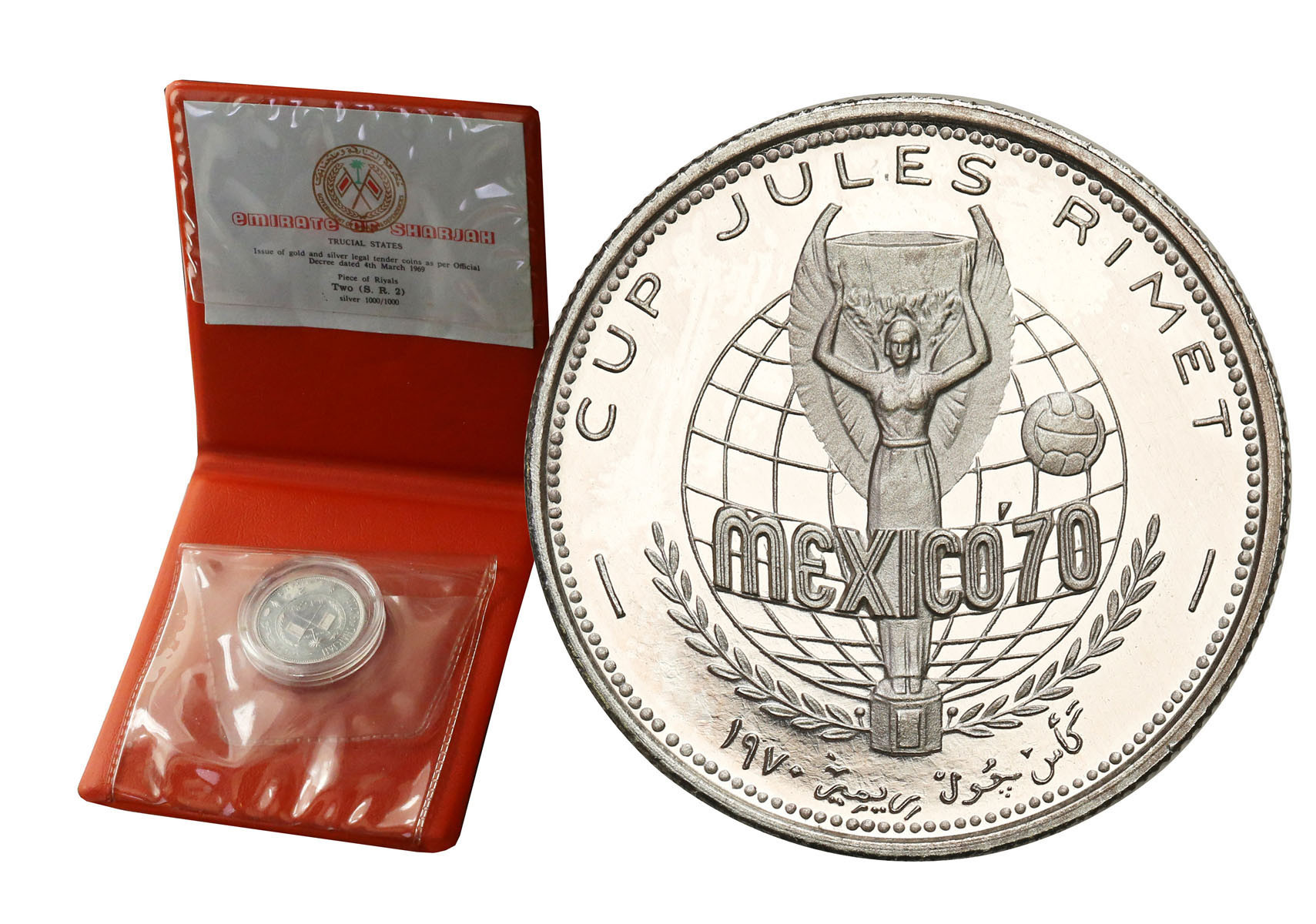 Sharjah, Khalid b. Muhammad, P2 Riyals, 1970/1389h, Puchar Świata Meksyk